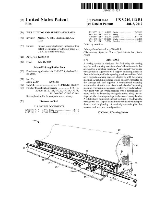 Sewing Rail Patent